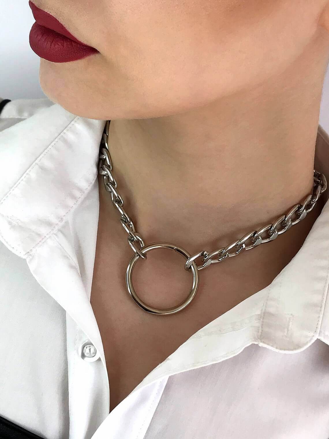 Collier Anneau Chaîne – Bijou Choker